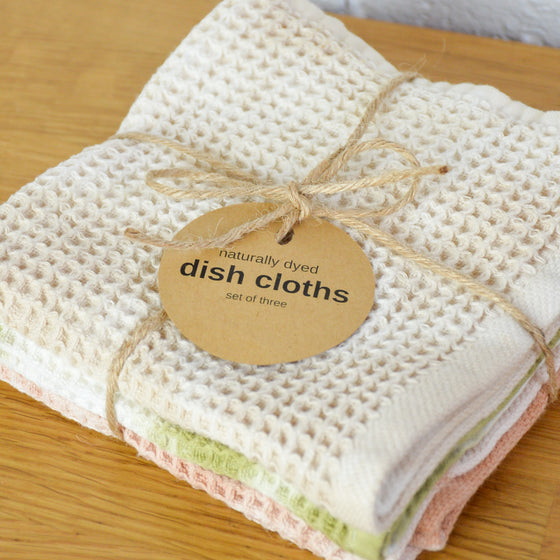 naturally dyed dish cloths