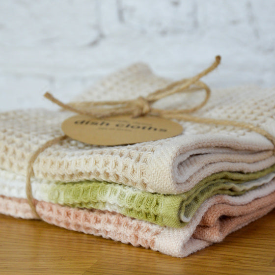 naturally dyed dish cloths